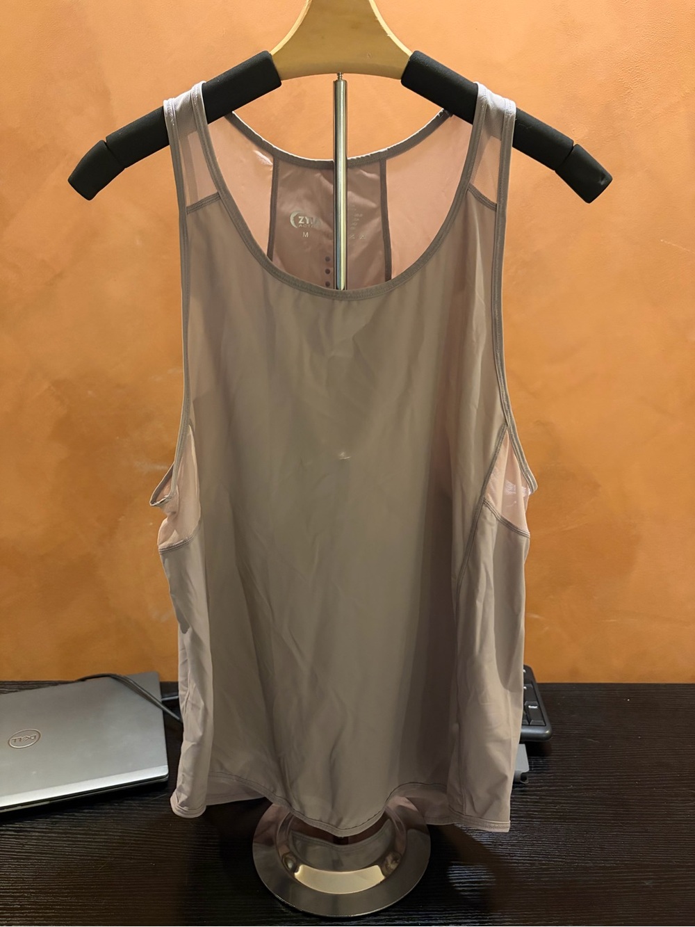 ZYIA lilac/mauve/dusty purple Racerback Tank Top with mesh panels